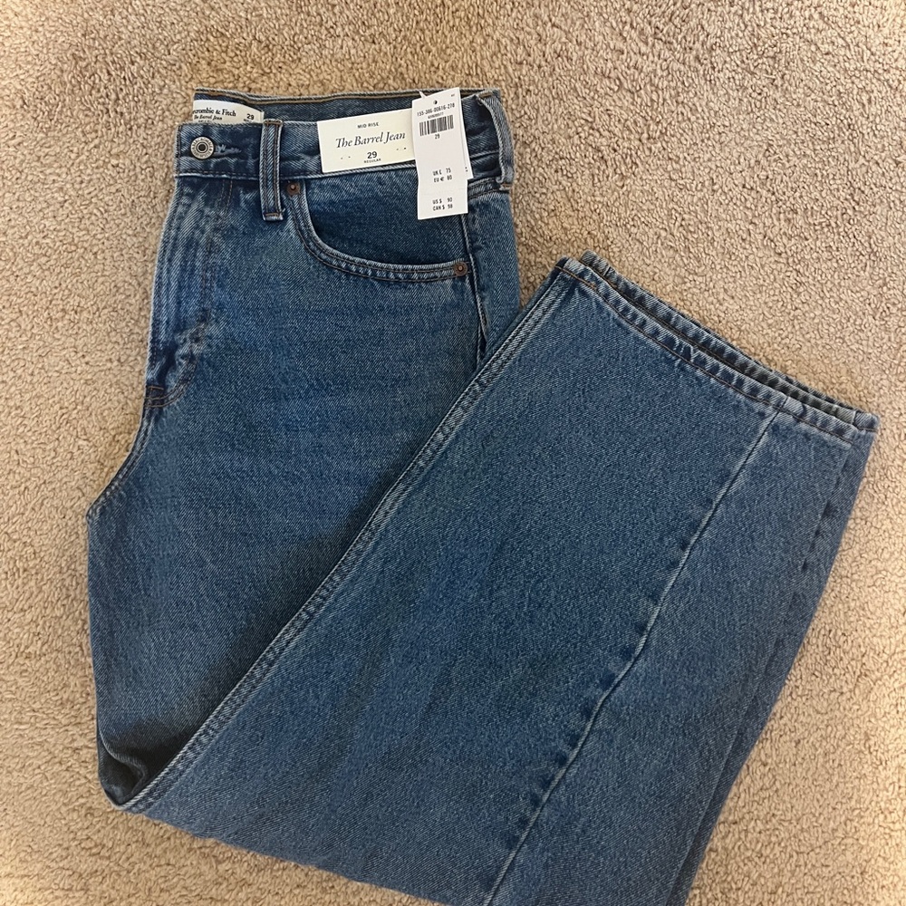 Abercrombie & Fitch Blue Flare Wide Leg Jeans